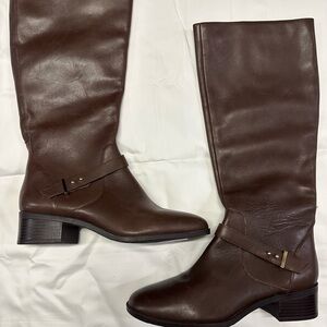 Elegant Brown Leather Knee-High Boots